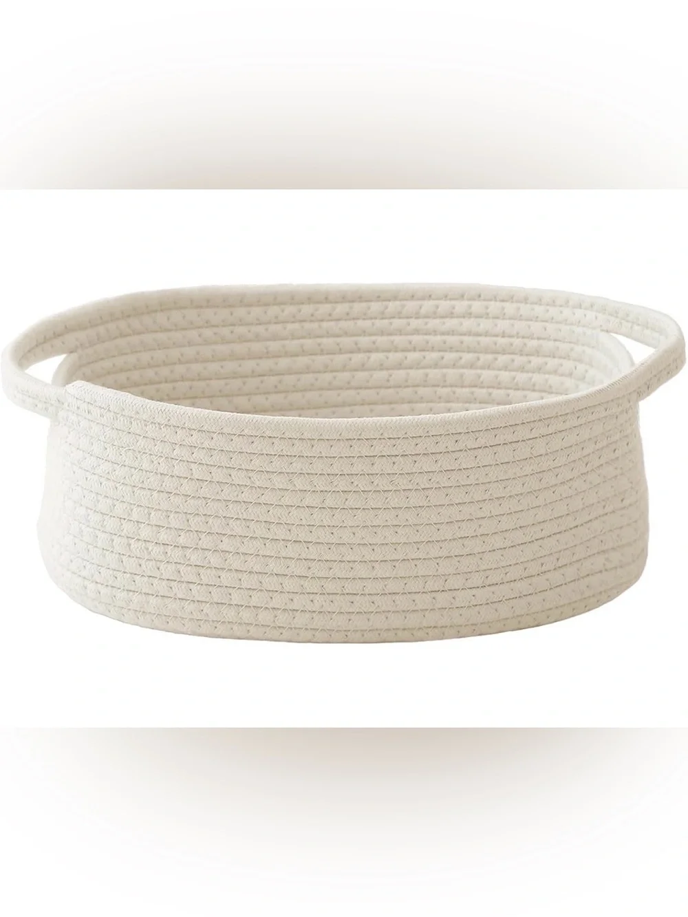 Neutral Woven Cotton Rope Storage Basket - Cream